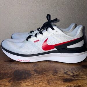 Nike Men’s 11 Structure 25 White Red Black Running Shoe Zoom Air Dynamic Support
